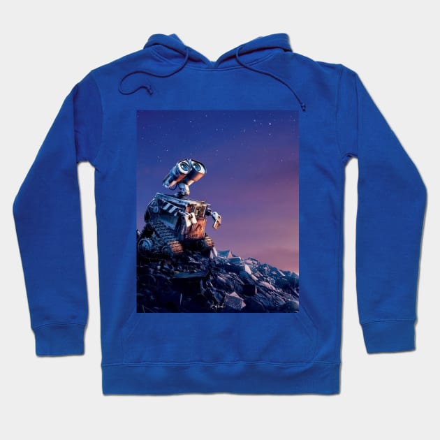 Wall-E looks at the sky Hoodie by ArijitWorks